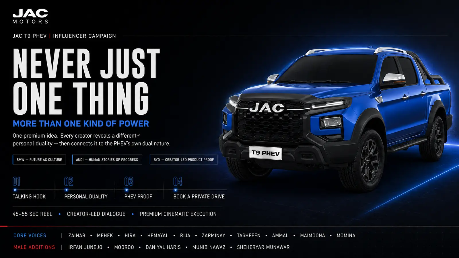 JAC T9 campaign creative prepared for distribution